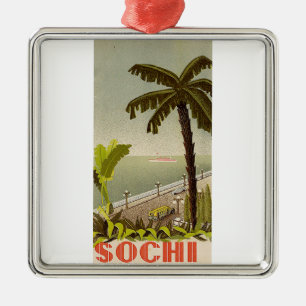 Vintage Sochi Marine Station Fine Art Travel Metal Ornament