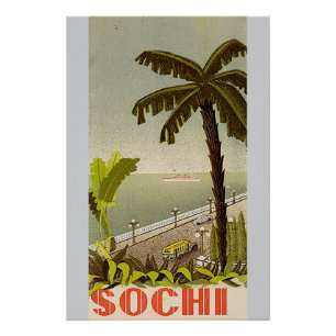 Vintage Sochi Marine Station Fine Art Travel Poster