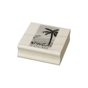Vintage Sochi Marine Station Fine Art Travel Rubber Stamp
