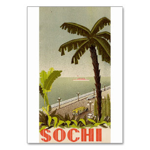 Vintage Sochi Marine Station Fine Art Travel Table Number