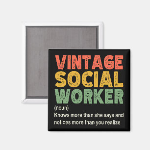 Vintage Social Worker Coworker Funny Social Worker Magnet