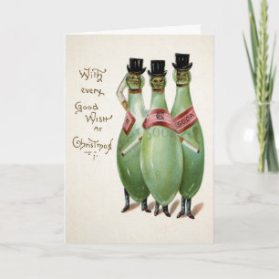 Vintage Soda Bottle Gentlemen Christmas Card