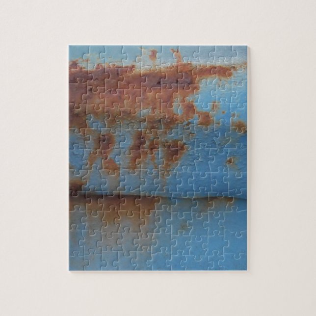 Vintage soft blue rusted jigsaw puzzle (Vertical)