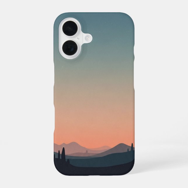 Vintage Soft Horizon iPhone 16 Case (Back)