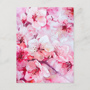 Vintage Soft Pink Petal Blossom Holiday Postcard