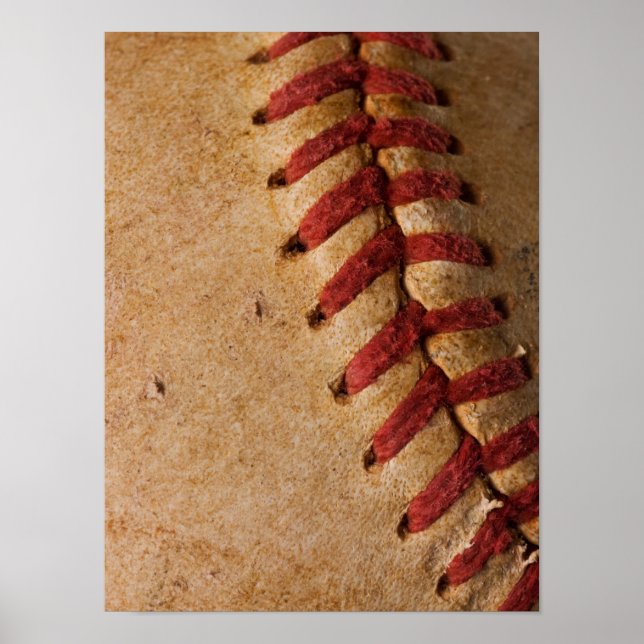 Vintage Softball Close-Up Customised Template Poster (Front)