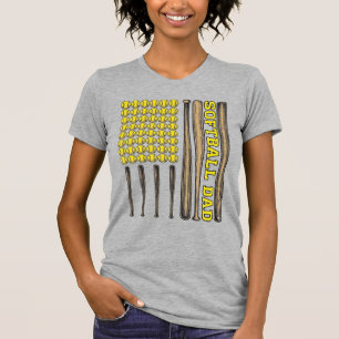 Vintage Softball Dad Bat And Ball Vector Shirt Des