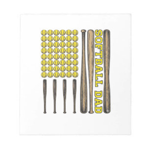 Vintage Softball Dad Bat And Ball Vector Shirt Des Notepad