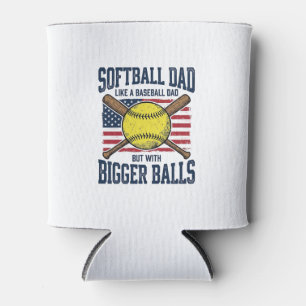 Vintage Softball Dad Bigger Balls Shirt Design_1 Can Cooler