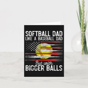 Vintage Softball Dad Like A Baseball Dad Us Flag F Card