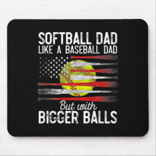 Vintage Softball Dad Like A Baseball Dad Us Flag F Mouse Pad