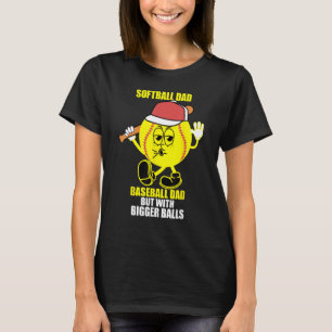 Vintage Softball Dad Like A Baseball Dad US Flag F T-Shirt