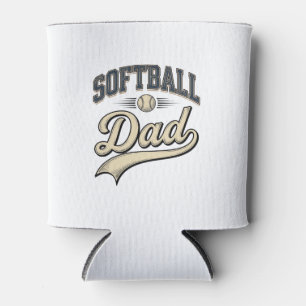 Vintage Softball Dad Sports Father Shirt Design (2 Can Cooler