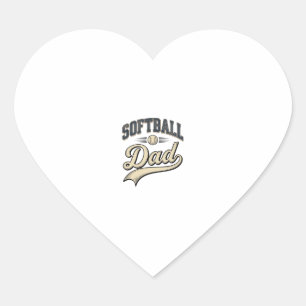 Vintage Softball Dad Sports Father Shirt Design (2 Heart Sticker