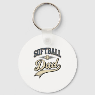 Vintage Softball Dad Sports Father Shirt Design (2 Key Ring