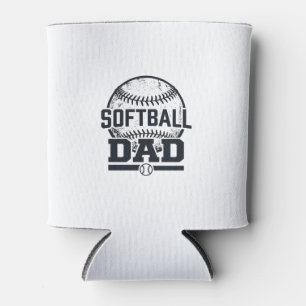 Vintage Softball Dad Vector T-Shirt Design_1 Can Cooler