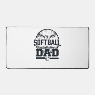 Vintage Softball Dad Vector T-Shirt Design_1 Desk Mat