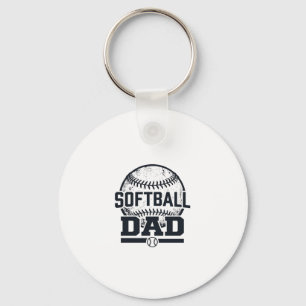 Vintage Softball Dad Vector T-Shirt Design_1 Key Ring