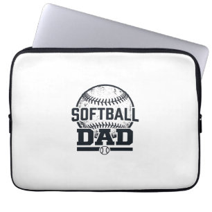 Vintage Softball Dad Vector T-Shirt Design_1 Laptop Sleeve