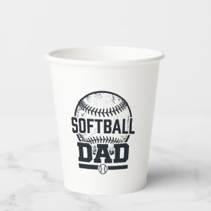 Vintage Softball Dad Vector T-Shirt Design_1 Paper Cups