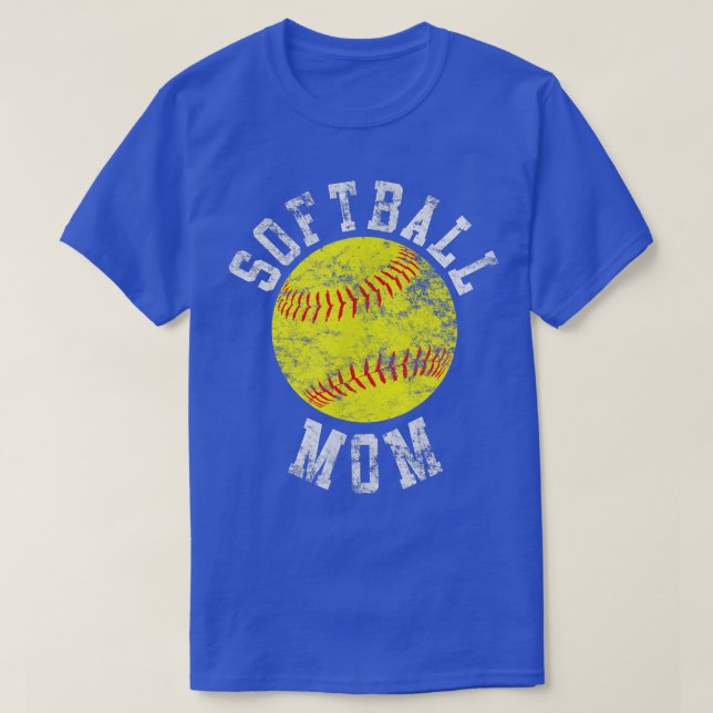 Vintage Softball Mum  T-Shirt (Design Front)