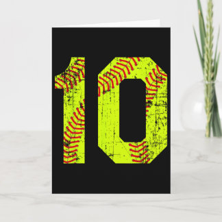 Vintage Softll 10 Jersey Number  Card