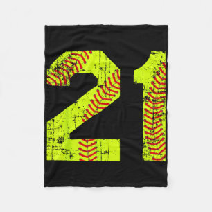 Vintage Softll 21 Jersey Number  Fleece Blanket