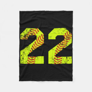 Vintage Softll 22 Jersey Number _1  Fleece Blanket