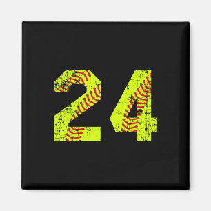 Vintage Softll 24 Jersey Number Magnet