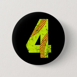Vintage Softll 4 Jersey Number 6 Cm Round Badge