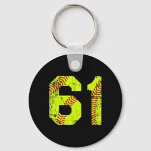 Vintage Softll 61 Jersey Number Key Ring