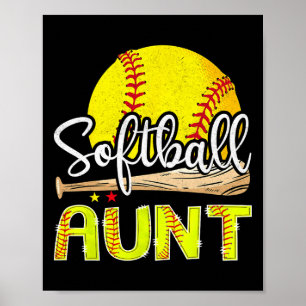 Vintage Softll Aunt Softll Player Game Day  Poster