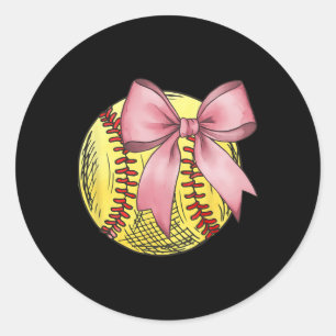 Vintage Softll Coquette Bow Cute Softll Mom Girls  Classic Round Sticker