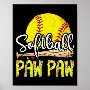 Vintage Softll Paw Paw Softll Player Game Day Poster