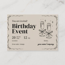 Vintage Soiree Birthday Invitation Card