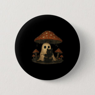 Vintage Soky Halloween Cottagecore Ghost And Black 6 Cm Round Badge