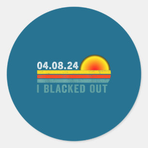 Vintage Solar Eclipse Blacked Out Classic Round Sticker