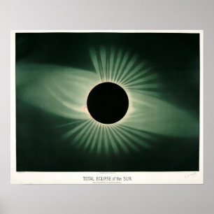 Vintage Solar Eclipse Illustration Poster