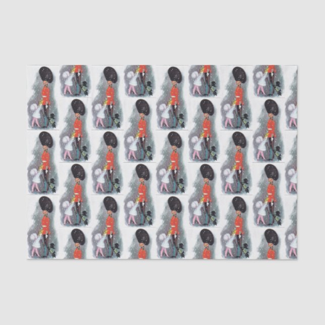 Vintage Soldier Child Christmas tissue Paper (Front)