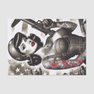 Vintage Soldier Girl Tissue Paper