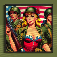 Vintage Soldier Military Pin-up