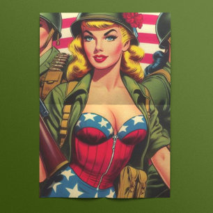 Vintage Soldier Military Pin-up Tissue Paper
