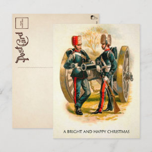Vintage Soldiers Christmas Postcard 