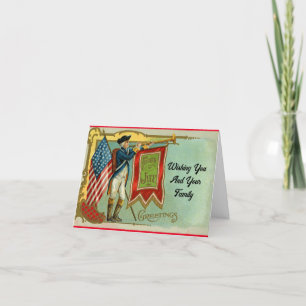 Vintage Solider With Horn Card