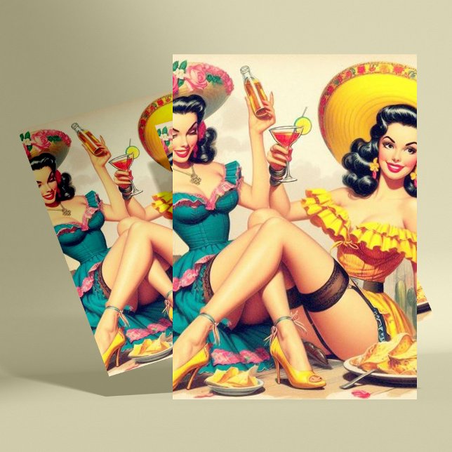 Vintage Sombrero Girls Postcard (Creator Uploaded)