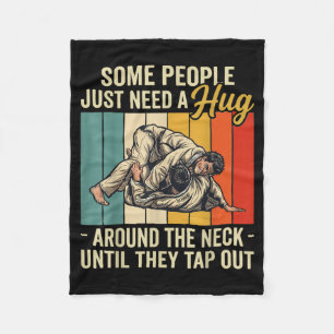 Vintage Some People Need a Hug BJJ Brazilian Jiu Fleece Blanket