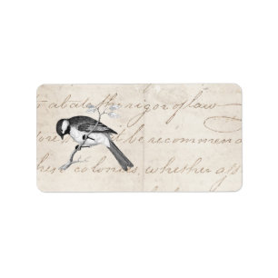 Vintage Song Bird Illustration - 1800's Birds Text Label