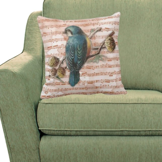 Vintage Songbird on Sheet Music Cushion (Creator Uploaded)