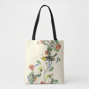 Vintage Songbird Pearl White Tote Bag