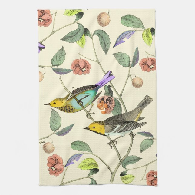 Vintage Songbird Tea Towel (Vertical)